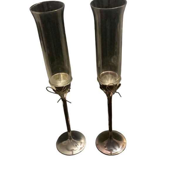 Pre Owned Vera Wang Wedgewood Love Knots Flutes Elevate Your Wedding Toast Set - Picture 5 of 11